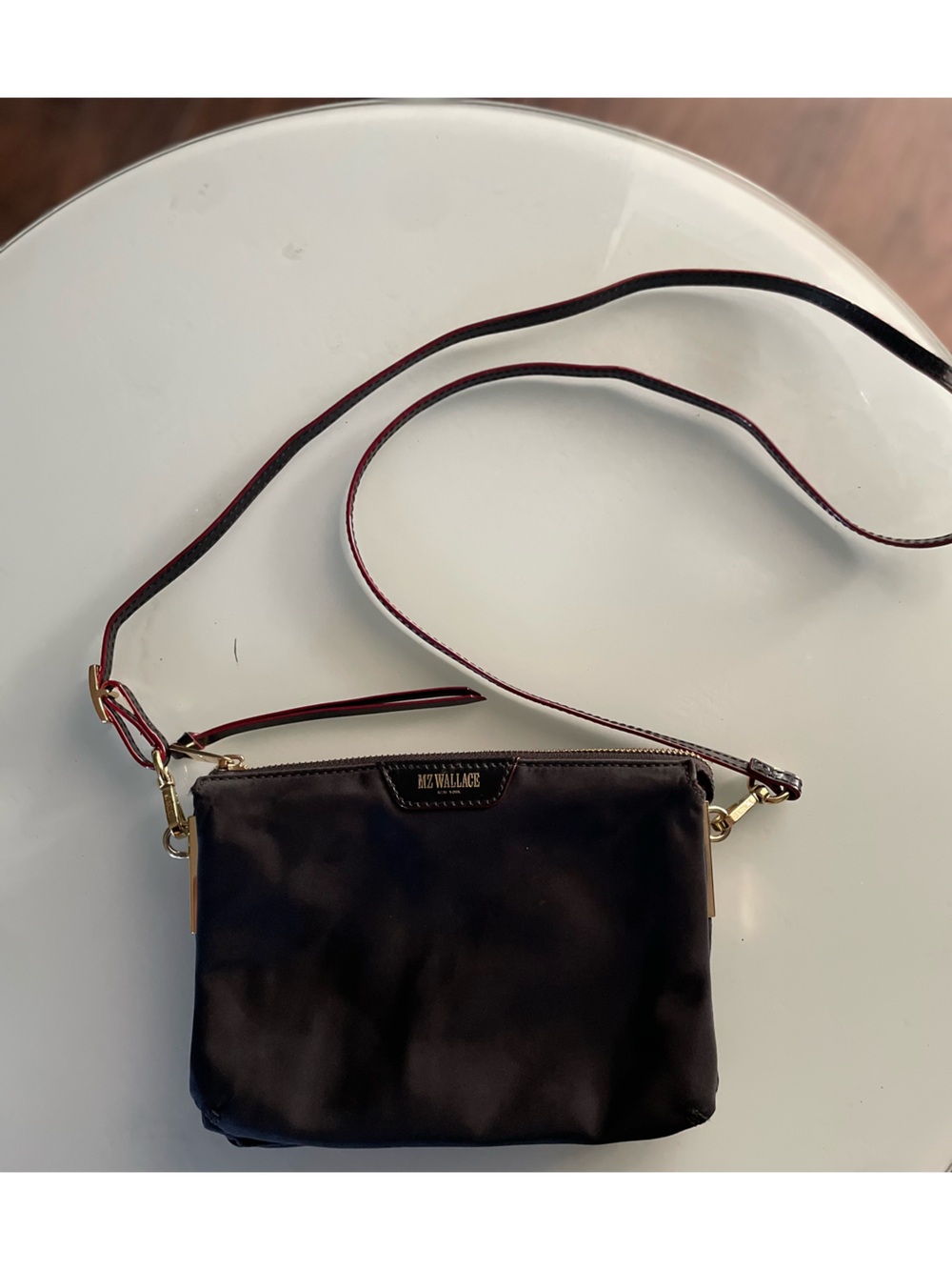 Black Nylon Crossbody with Gold Hardware